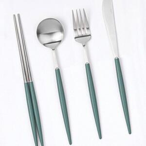 [2개구성] 보겐 에펠 샤틴 올리브 프리미엄 디너 디저트 티타늄 예쁜 가벼운 진공스텐 신혼부부 EWAD3A1B