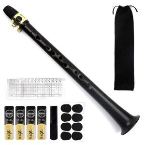 포켓 색소폰 포함된 덴탈 차트 전문 악기 악기 블랙 연주자용 아마추어 FOVERN1 8개의 리드 키트 4개의 패드 미니 휴대용 전문가용 핑거링 블랙 목관 캐리백