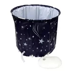 [에이치플러스몰]접이식 원통형 반신 욕조 이동형 사우나 욕조