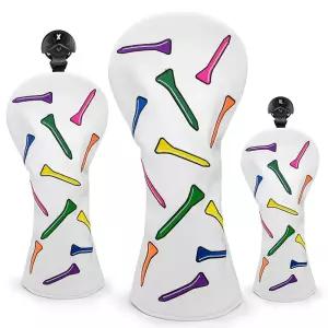 Golf Club COVER 오버s 다채로운 티 드라이버 커버 페어웨이 우드 헤드커버 하이브리드 가죽 3 말렛 퍼터