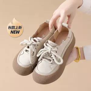 EAMT 캐주얼 가을 빈티지 여사친 플랫 키높이 빅사이즈 스포츠 리얼 가죽 소프트솔 소 스트랩 단화 YJ3