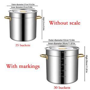 두꺼운 스테인리스 스틸 수프 냄비 사용 뚜껑 손잡이 이중 가스레인지 눈금 논스틱 대용량