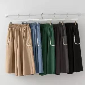 [다잇템]여성 하프팬츠 건빵 고무줄 레이스 칠부 (36386066A)