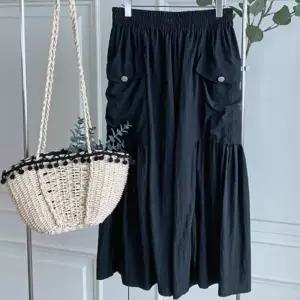 [다잇템]여성 고무줄 티어드 잔주름 핀턱 주머니 팬츠 (36386426A)