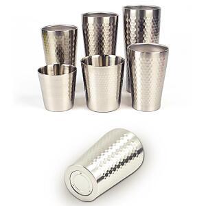 [2개구성] 얼음 아메리카노 커피 스텐 아이스 이중 주스 스댕 컵 맥주 음료수 280ml 진공 9cm HWAC5093