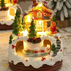 GZL 크리스마스 오르골 쿠키하우스 DD238 기차 움직이는 무드등