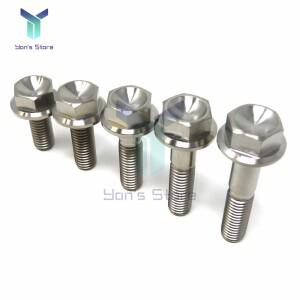 M8 티타늄 합금 나사 바이크 오토바이 수정  브레이크 볼트 육각 플랜지 헤드 Ti 패스너 20-50mm
