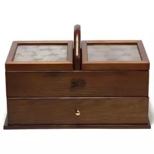 케이스 원목 반짇고리 실 바늘 재봉 보석함 함