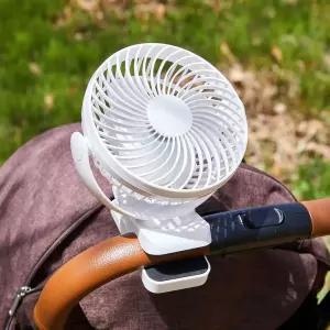 _ ON 안전하고 360도 회전이 자유로운 3 IN1 무선 집게형 유모차 선풍기_크림