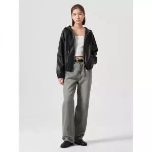 에잇세컨즈 피그먼트 와이드 테이퍼드 데님 카키 418163