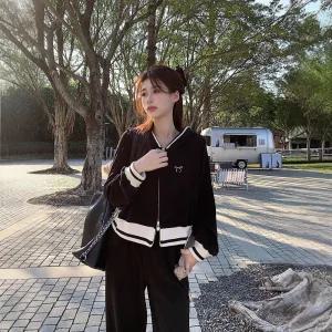 포뇨 여성트레이닝복 패션 트레이닝 세트 봄가을 루즈핏 후드 캐주얼 투피스 OPH3