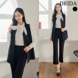 엄마옷 드리다 여성 정장 조끼 빅사이즈 미디 베스트 봄 가을 50-60대 중년 마담 하객 상견례 출근 모임