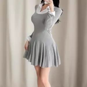 [신상오픈런]여성 클래식 레이어드 카라 미니 원피스 플레어 디자인 (42512869)