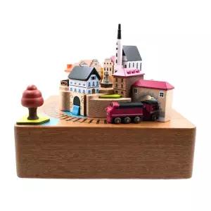 원목 오르골 기차마을 소품 크리스마스 뮤직박스 장 가을 스팟 기차 A 가을