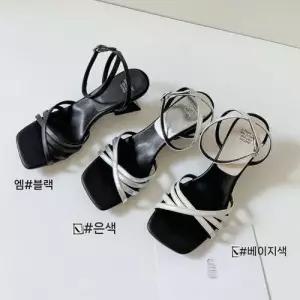 여사친 여름 힐 통굽 웨지힐 신발 샌들 스트랩 웨지 화 오픈토 소가죽 KS5