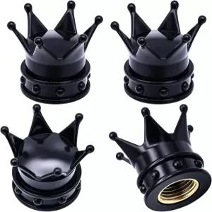 MEAJU 4PCS 크라운 타이어 밸브 스템 캡 O 러버 링 황동 코어 에어 플라스틱 범용 자동차 SUV 트럭