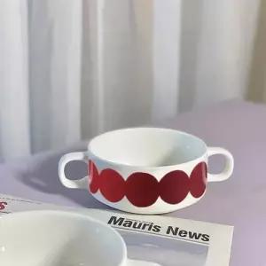 ( )쿠킹홈 메이드 도자기 수프그릇 손잡이 스프볼 수프볼 요거트볼 요거트그릇 레드