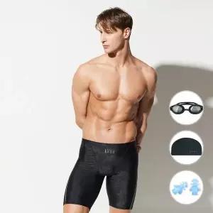 [하프클럽/베이직 엘르]베이직엘르 남성 패턴 5부 사각 불박 실내수영복 BEZ-