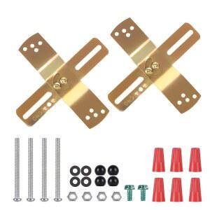 팀야 조명 기구 장착 브래킷, 4인치 J-박스용 조절 가능한 플레이트, 벽 조명용 나사 및 너트가 있는 라이트 크로스바 세트, 천장 조명에 가까운 샹들리에, 펜던트, 2팩