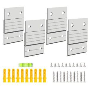 프렌치 클리트 그림 행거 4쌍, 사진 액자용 럭시브 메탈 마운팅 브래킷 알루미늄 Z 행거, 벽걸이 미러 바 걸이 선반 나사, 수평 공구(2인치)