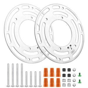 아미카 2팩 유니버설 마운팅 브래킷, 4인치 스틸 원형 라이트 크로스바, 벽, 천장, 샹들리에용