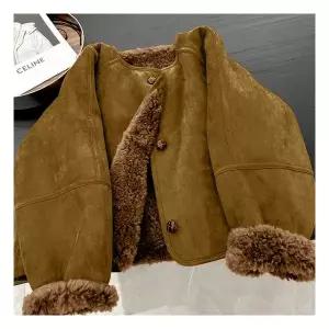 [아리엘스타일]스웨이드 크롭 얼리윈터 카시엘퍼무스탕자켓 3131244