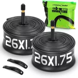 하이덴캄 2 팩 26x1.75/2.125 자전거 타이어 튜브 26x1.75 26x1.95 26x2.10 26x2.125 48mm 슈레이더 밸브