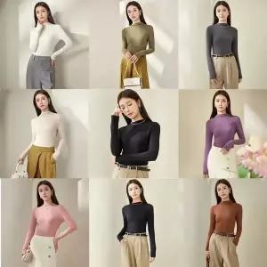 [하프클럽/셀러허브_여성트랜드패션]3P 반목 폴라 무지 베이직 티셔츠