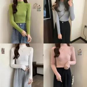 [하프클럽/셀러허브_여성트랜드패션]반목 폴라 골지 데일리 티셔츠