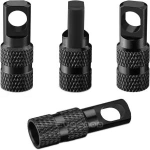 프레스타 밸브 스템 먼지 캡 코어 리무버 포함 - 로드 MTB 자전거 튜브용 경량 알루미늄 에어 커버 4팩