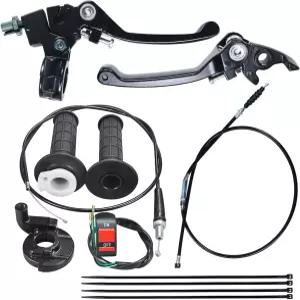 HOLATO 접이식 클러치 브레이크 레버 케이블 스로틀 핸들 그립 키트 50cc 70cc 110cc 125cc 150cc 아폴로
