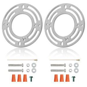 GNOLAK 2팩 범용 고정 장치 장착 브래킷 헤비 듀티 50LB 등급, 4인치 직경의 강철 원형 크로스바, 천장 펜던트 조명, 샹들리에, 벽 스콘스, 헛간 조명용 나사 포함