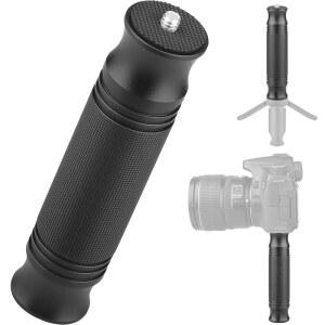 ChromLives 카메라 핸들 그립 서포트 디지털 비디오 카메라용 1/4인치 수컷 나사 장착 범용 스태빌라이저 캠코더 액션 LED 라이트