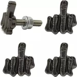 번호판 볼트 4개의 스테인리스 스틸 나사 오토바이 초퍼 차량 태그 프레임 윈드실드 트림(블랙)