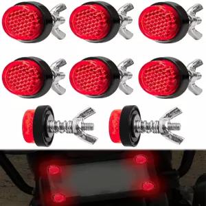 오토바이 번호판 볼트 및 너트(8Pc) 나사 빨간색 반사경 번호판용 M5 태그 7/16인치 크기 자전거 자동차용