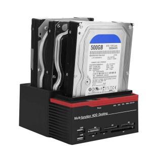 Zopsc USB 3.0 SATA /IDE HDD 도킹 스테이션 3-Bay 오프라인 클론 HUB 리더 12V / 3A 독립 전원 공급 장치 외장 하드 드라이브 스테이션(미국) 100-240V