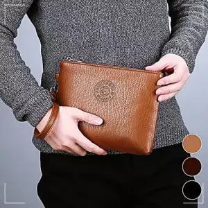 캐주얼 남성 손가방 손목스트랩 부드러운 클러치백 블랙 RWBFAFA613