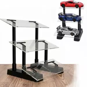 리우프로 3단 자동차 모델 디스플레이 스탠드 1/24 스케일 다이캐스트 모델용 앵글 레이싱 케이스 3개