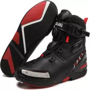 남녀용 TEOKJ 모터사이클 슈즈 MOZ 클로저 시스템이 적용된 강화 스트리트 라이딩 발목 지지대 미끄럼 방지