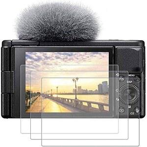 소니 ZV-E10 ZV-1 M2 ZV1M2 ZVE10 ZV-1F ZV1F 커버에 호환되는 PCTC 3팩 강화 유리 스크린 프로텍터, 0.3mm 9H 경도 [ZV-E10II에 적합하지 않음]