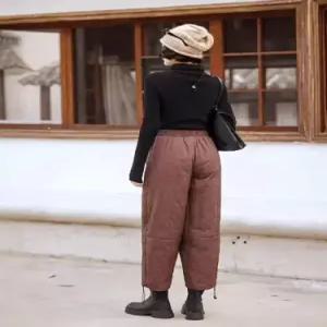 EAMT 팬츠 여사친 빈티지 웜 스트레이트 스트링 허리 구스 다운 YJ1