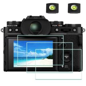 ULBTER X-T5 후지 필름 카메라 및 핫 슈 커버용 화면 보호기, 0.3mm 9H 경도 강화 유리 보호기 긁힘 방지 지문 기포 [3팩]