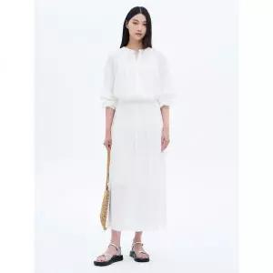 에잇세컨즈 잔 플리츠 롱스커트 화이트 418566