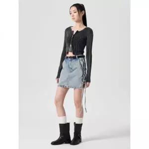 에잇세컨즈 레이스업 데님 미니스커트 스카이블루 114227CPAQ 420981