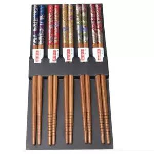 요리 젓가락 커트러리 5P 나무 21.5cm 오색