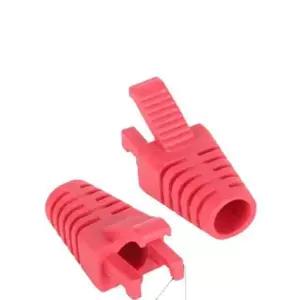 6파이 RJ45 부트 100p 락 랜케이블 커버 레드