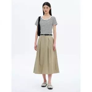 에잇세컨즈 벨티드 롱스커트 베이지 418717