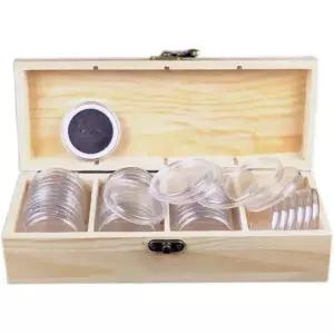 프리미엄 원목 금화 수집 동전 상자 보관함 은화 기념 케이스 단일 항목