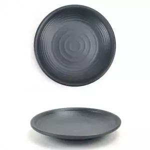 ( )블랙 멜라민 한정식 반찬접시 반찬그릇 22.4cm 33호