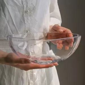 투명 플레이트 사각접시 유리볼 샐러드 그릇 대 20cm